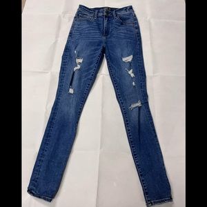 Abercrombie and Fitch Medium Wash Ultra High Rise Super Skinny Jeans 26 2